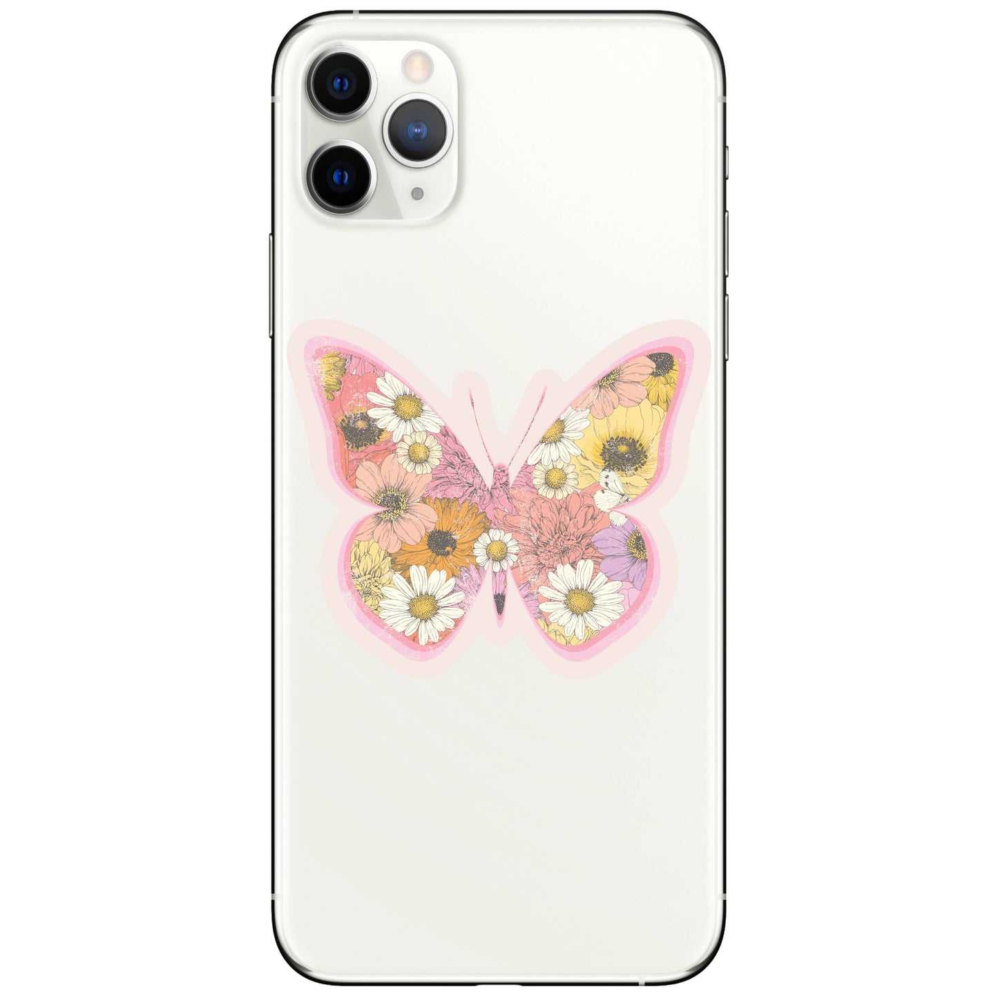Floral Butterfly Vinyl Sticker