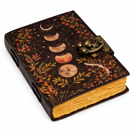 Leather Printed Journal - Multi Moon