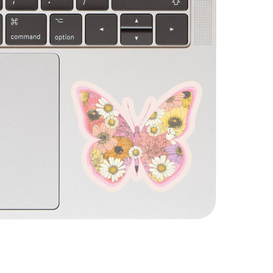 Floral Butterfly Vinyl Sticker