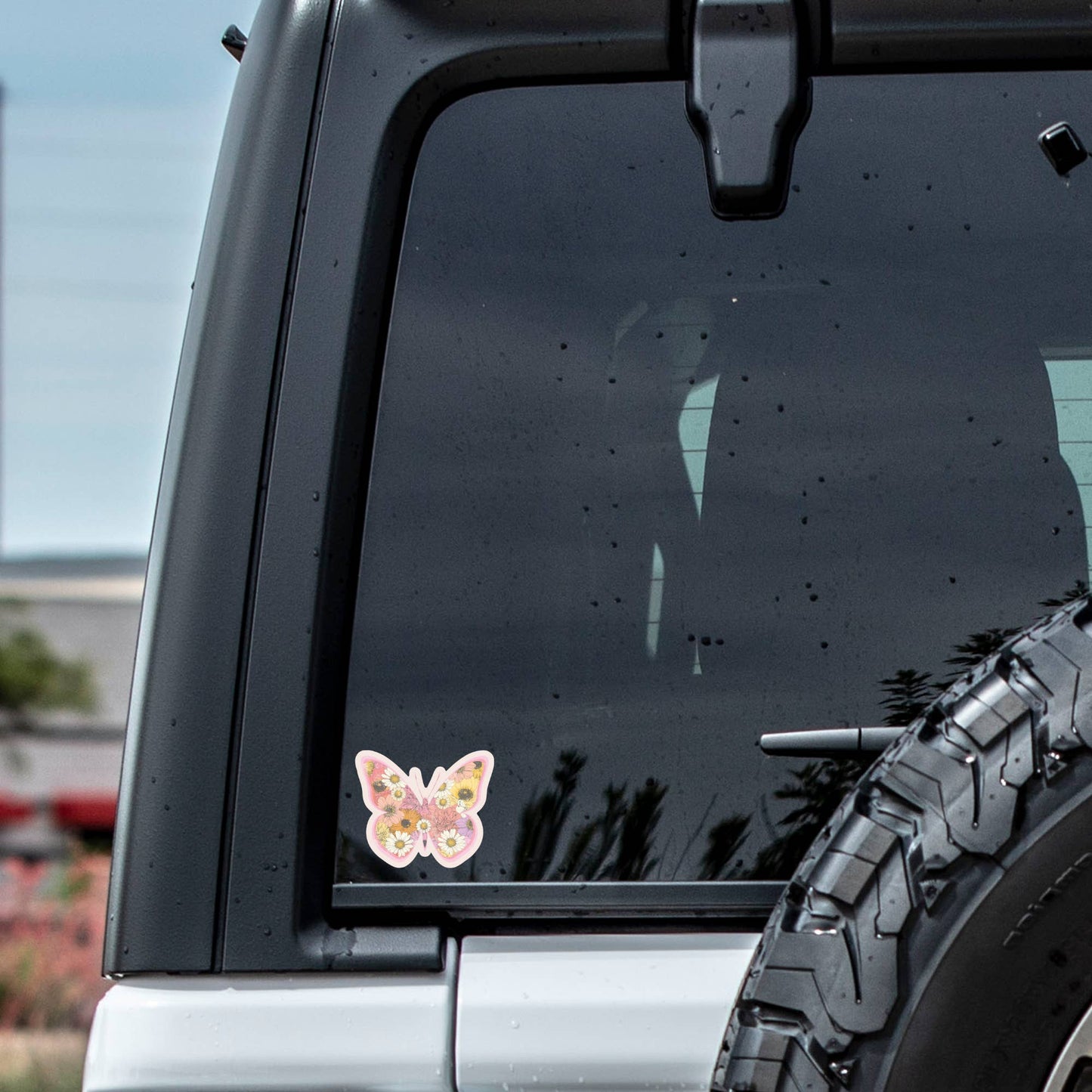 Floral Butterfly Vinyl Sticker