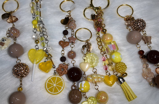Bag Charms | Keychains | Brown & Yellow Collection