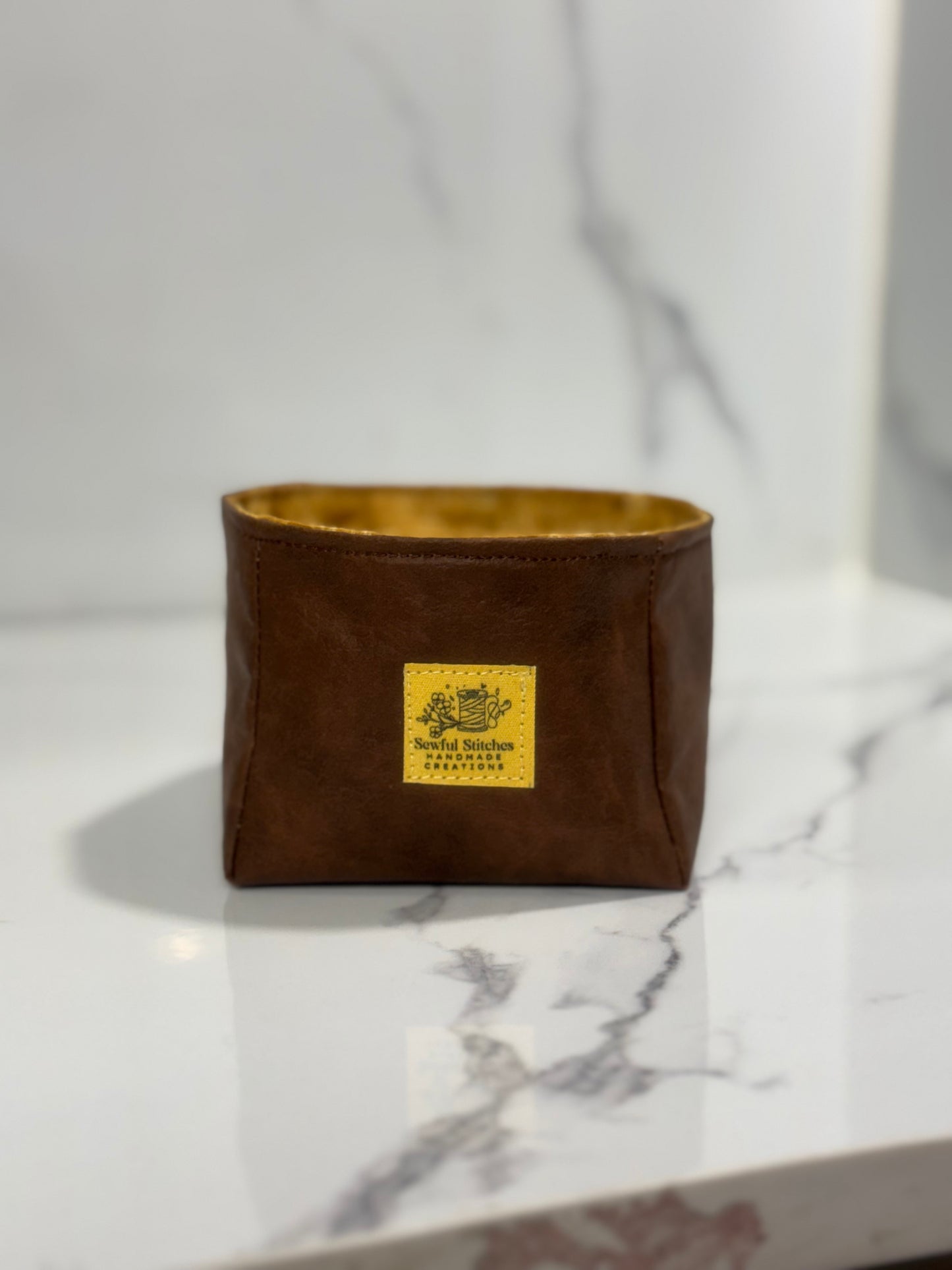 Cougar Faux Leather Mini Basket
