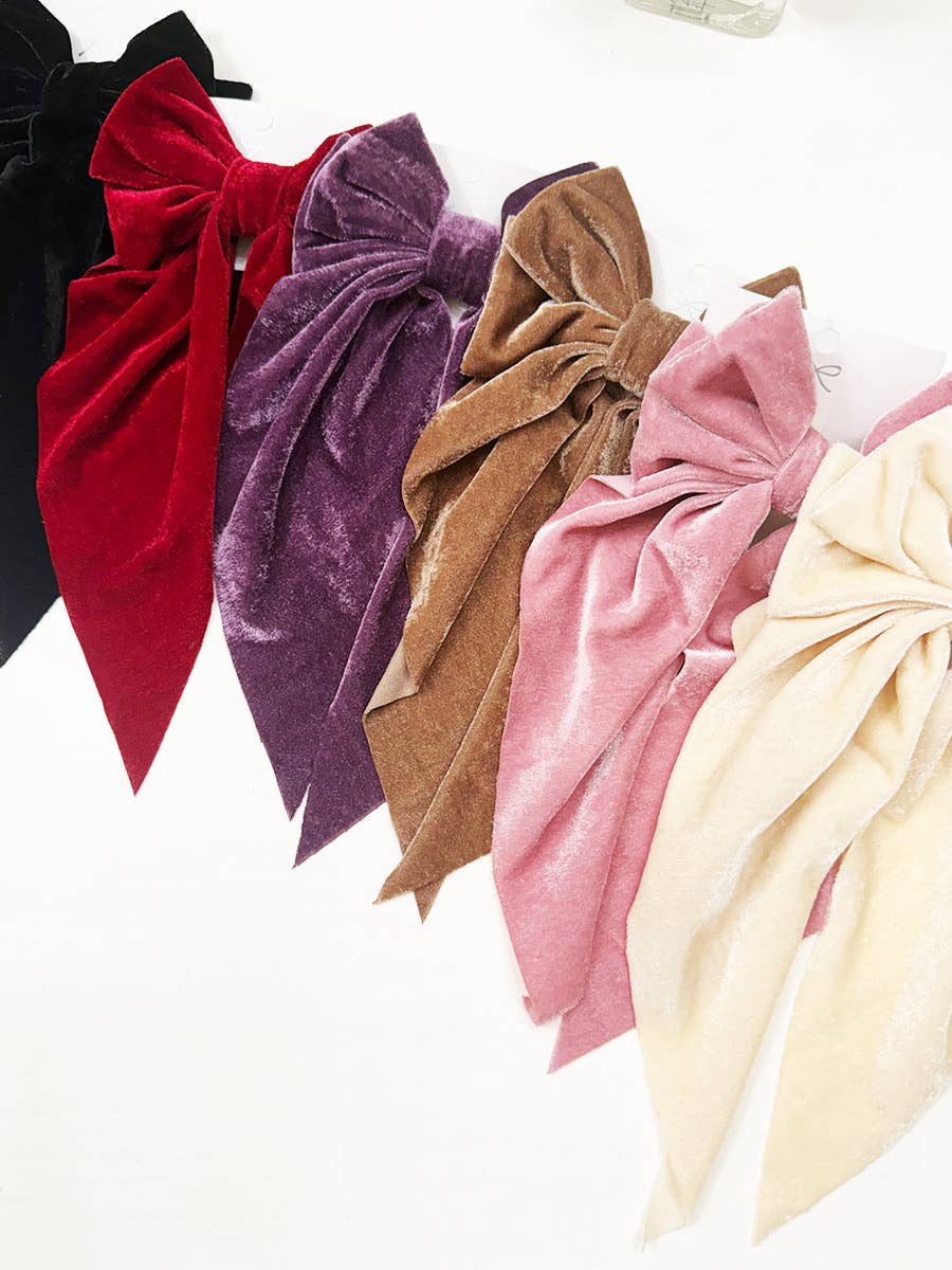 Large Velvet Bow Hair Clips