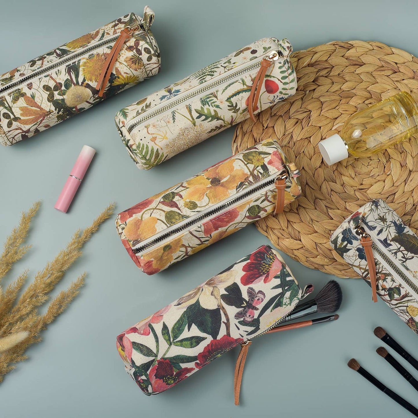 Pencil Pouch - Greens and Flowers