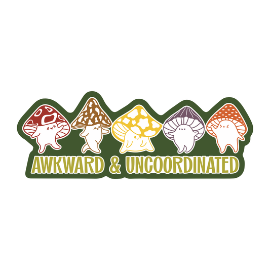 Mushroom Awkward Cute Vinyl Sticker