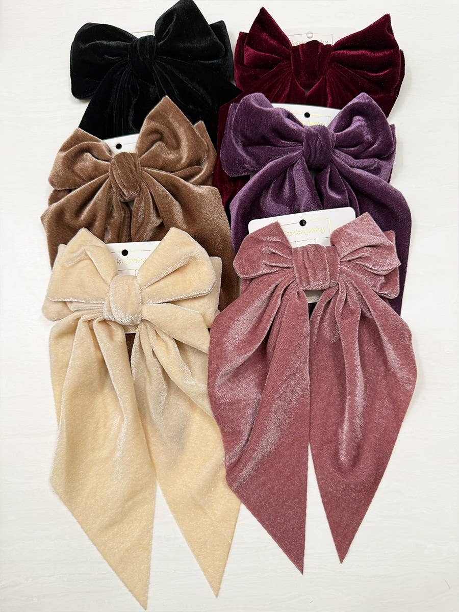 Large Velvet Bow Hair Clips
