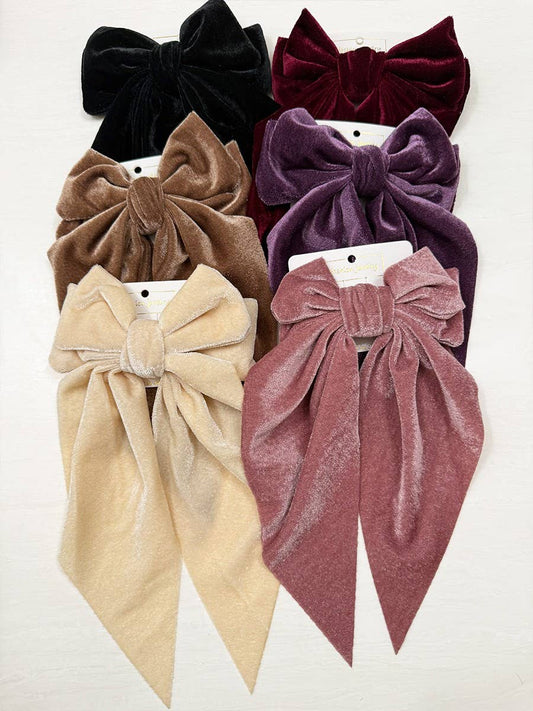 Large Velvet Bow Hair Clips
