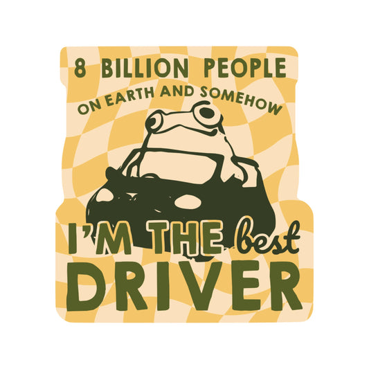 Funny Frog Best Driver Vinyl Sticker