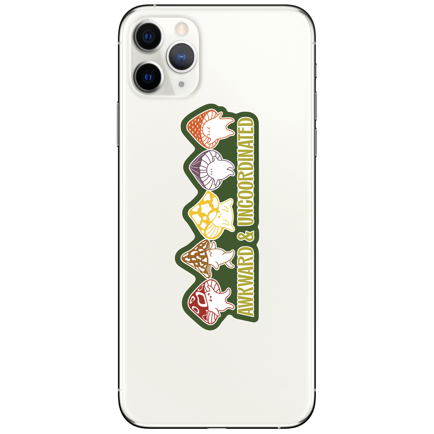 Mushroom Awkward Cute Vinyl Sticker